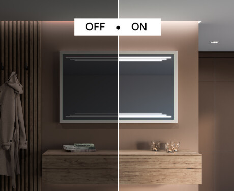 Espelho de casa de banho rectangular LED com moldura - FrameLine L75 #5