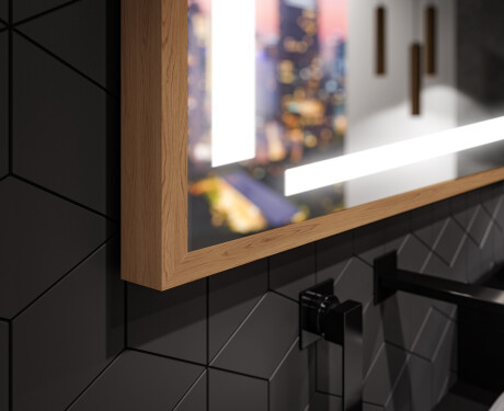 Espelho de casa de banho rectangular LED com moldura - FrameLine L124 #3