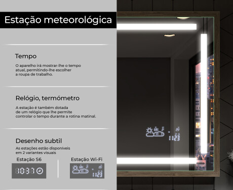 Espelho de casa de banho rectangular LED com moldura - FrameLine L124 #8