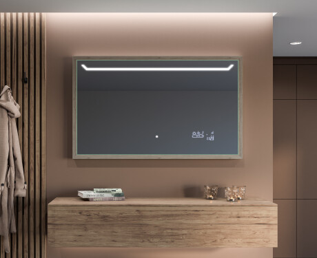 Espelho de casa de banho rectangular LED com moldura - FrameLine L128 #12