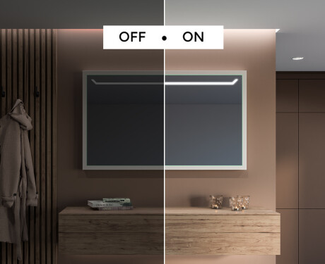 Espelho de casa de banho rectangular LED com moldura - FrameLine L128 #5