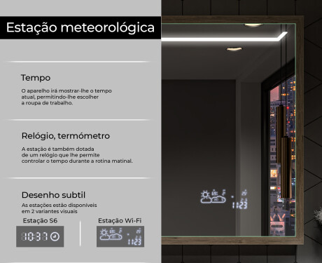 Espelho de casa de banho rectangular LED com moldura - FrameLine L128 #8