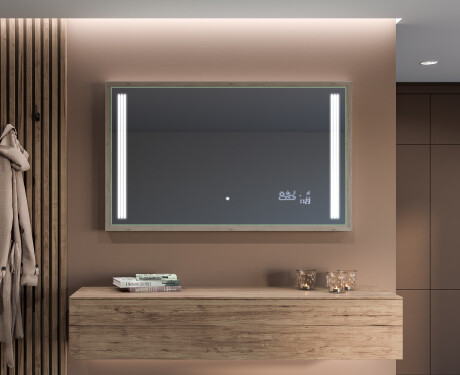 Espelho de casa de banho rectangular LED com moldura - FrameLine L131 #12