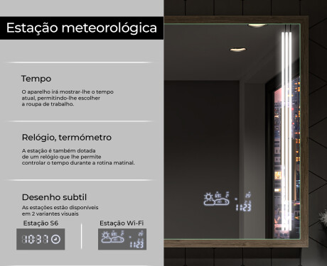 Espelho de casa de banho rectangular LED com moldura - FrameLine L131 #8