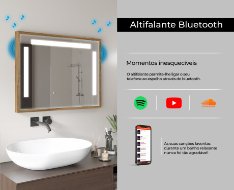 Espelho de casa de banho rectangular LED com moldura - FrameLine L134 #11