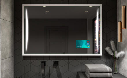 Espelho de casa de banho rectangular LED com moldura - FrameLine L135