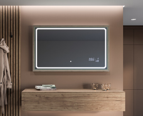 Espelho de casa de banho rectangular LED com moldura - FrameLine L137 #12