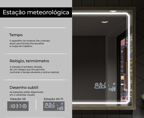 Espelho de casa de banho rectangular LED com moldura - FrameLine L137 #8
