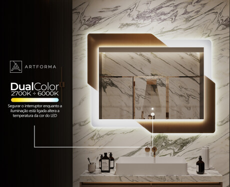 Espelho com iluminação LED para casa de banho - Retro #11