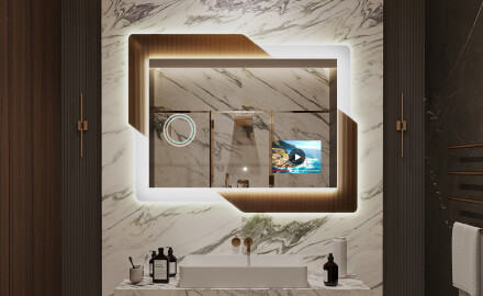 Espelho com iluminação LED para casa de banho - Retro