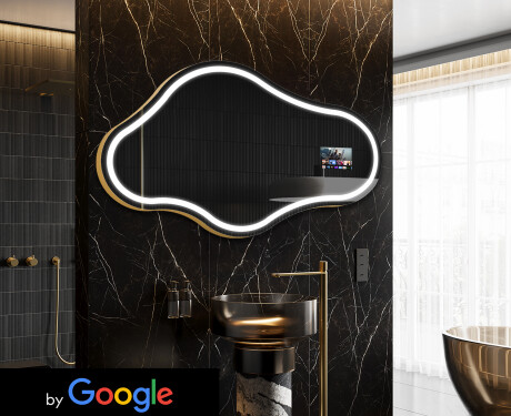 Espelho irregular de banho LED SMART C223 Google