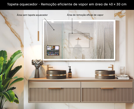 Espelho LED Inteligente para Casa de Banho com Moldura Displine Apple L01 #7