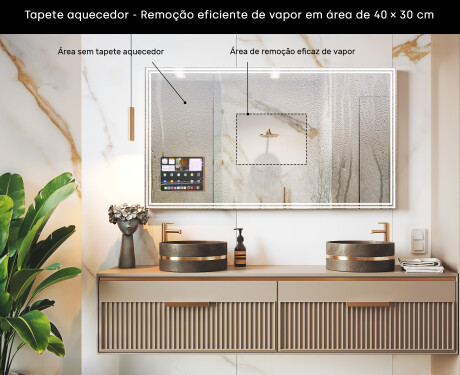 Espelho Retangular Smart LED Apple com Moldura Displine L57 #7