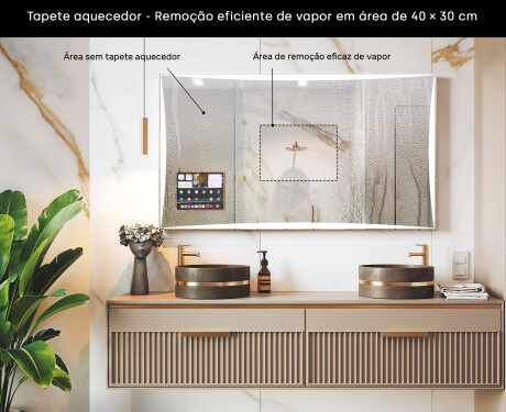 Espelho Retangular Smart LED Apple com Moldura Displine L77 #7