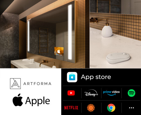 Espelho de parede com luz LED SMART L02 Apple #2