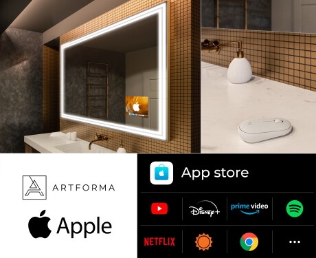 Espelho de parede com luz LED SMART L57 Apple #2