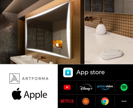 Espelho de parede com luz LED SMART L77 Apple #2