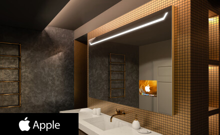 Espelho de parede com luz LED SMART L128 Apple