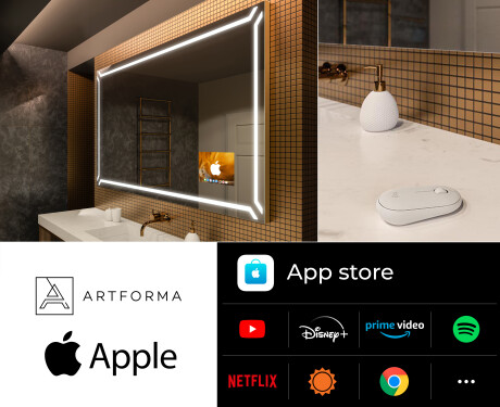 Espelho de parede de banho LED SMART L129 Apple #2