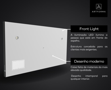 Espelho de parede de banho LED SMART L129 Apple #5