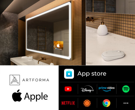 Espelho de parede com luz LED SMART L136 Apple #2