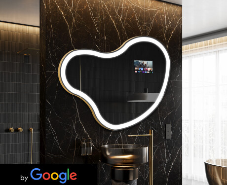 Espelho irregular de banho LED SMART N222 Google