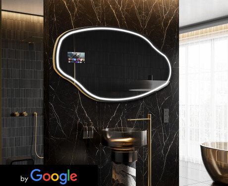 Espelho irregular de banho LED SMART O223 Google