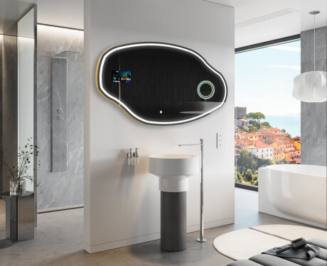 Espelho irregular de banho LED SMART O223 Google #10