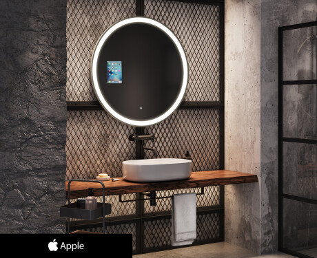 Espelho redondo de banho LED SMART L76 Apple