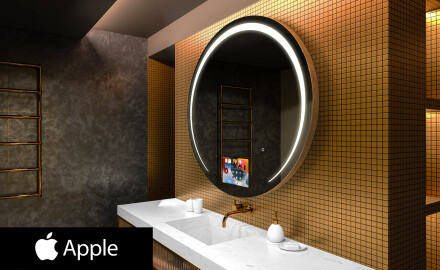 Espelho redondo de banho LED SMART L153 Apple
