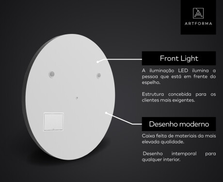 Espelho redondo de banho LED SMART L156 Apple #2
