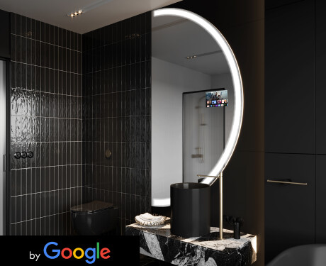 Espelho LED Elegante em Forma de Meia-Lua - Para Casa de Banho SMART A222 Google