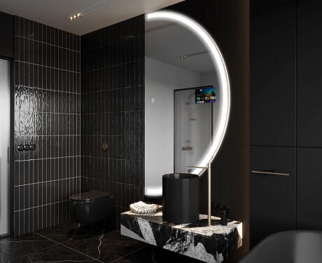 Espelho LED Elegante em Forma de Meia-Lua - Para Casa de Banho SMART A222 Google #8
