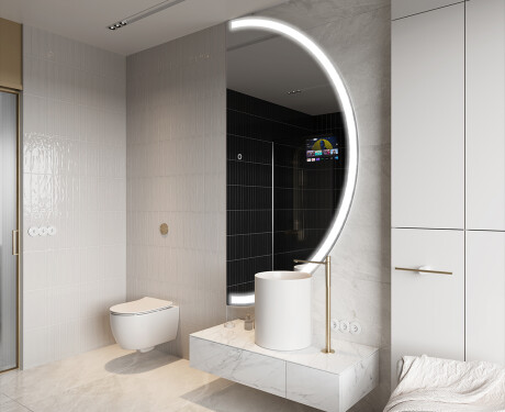 Espelho LED Elegante em Forma de Meia-Lua - Para Casa de Banho SMART A222 Google #9