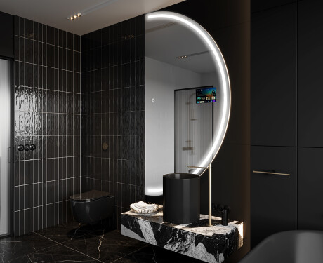 Espelho LED Elegante em Forma de Meia-Lua - Para Casa de Banho SMART A223 Google #8