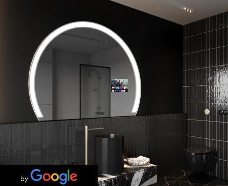 Espelho LED Elegante em Forma de Meia-Lua - Para Casa de Banho SMART W222 Google #1