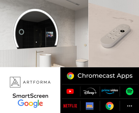 Espelho LED Elegante em Forma de Meia-Lua - Para Casa de Banho SMART W222 Google #2