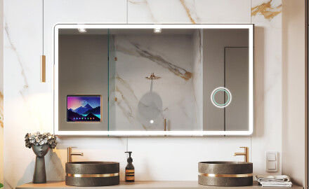 Espelho LED Moderno Arredondado com Moldura iPad Displine L146