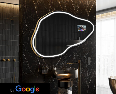 Espelho irregular de banho LED SMART P223 Google