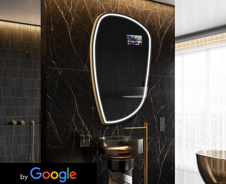 Espelho irregular de banho LED SMART I223 Google