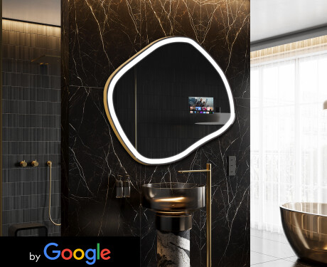 Espelho irregular de banho LED SMART R222 Google #1