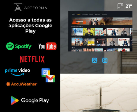 Espelho de Casa de Banho LED Inteligente e Arredondado SmartScreen 21,5” #3