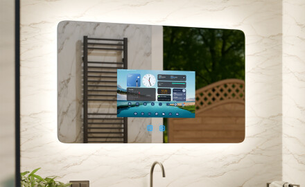 Espelho de Casa de Banho LED Inteligente e Arredondado SmartScreen 21,5”