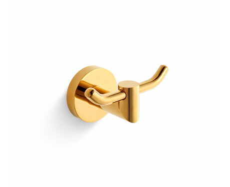 CLASSIC - Gancho duplo para toalhas / dourado brilhante