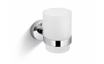 CLASSIC - Suporte com copo / cromado, vidro mate