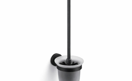 CLASSIC - Escova de sanita suspensa / vidro mate / preto mate