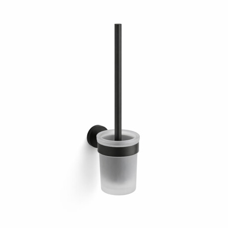 CLASSIC - Escova de sanita suspensa / recipiente em vidro mate / preto mate #1