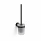 CLASSIC - Escova de sanita suspensa / recipiente em vidro mate / preto mate #1