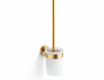 CLASSIC - Escova de sanita suspensa / recipiente em vidro mate / dourado brilhante