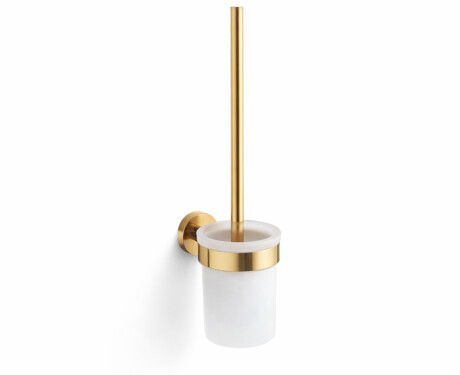 CLASSIC - Escova de sanita suspensa / recipiente em vidro mate / dourado brilhante